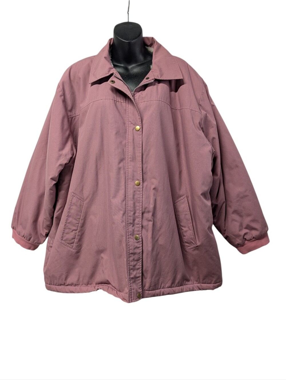 Blair Dusty Rose Pink Sherpa Lined Utility Jacket Women’s Button Zip Coat Sz 3XL
